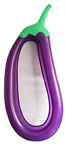 MISOYE Flotteur Gonflable Confortable en Forme d'aubergine Piscine Luxe avec Appui-tête Ergonomique et Dossier rembourré Summer Beach Holiday Toys Gently