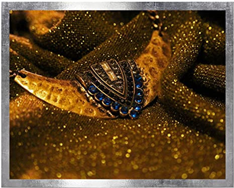 arte-tuo Bilderrahmen Saphir 45x85 cm Silber Vintage mit klarem Kunstglas für Poster Puzzle Diamond Painting