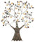 GILDE Metall Wandrelief Baum ca. 77x65cm