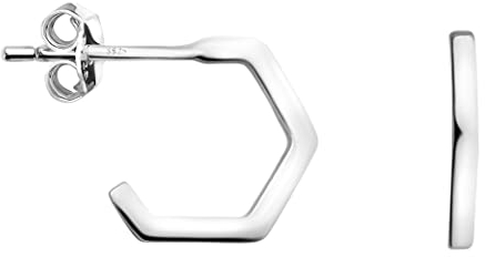 SOFIA MILANI - Damen Ohrringe 925 Silber - Sechseck Hexagon Steck Creole - E1506
