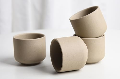 SYJAN HOME Ceramic teacups set of 4,No Handle Chinese KungFu Tea cups,3 oz Teacups Japanese Teacup Set,Ceramic Pottery Tea Cup,4Pcs