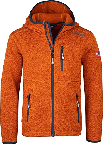 Trollkids Jondalen XT Kapuzen Fleecejacke, Zimt/Dunkelblau, Größe 128