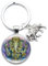 Ganesha Buddha-Elefanten-Schlüsselanhänger, runde Glasoberfläche, Kunstmuster, Liebhaber, Sammlung, Charm, Schlüsselanhänger, Halter, Ringe, Autotasche, Schmuck, braun, 25