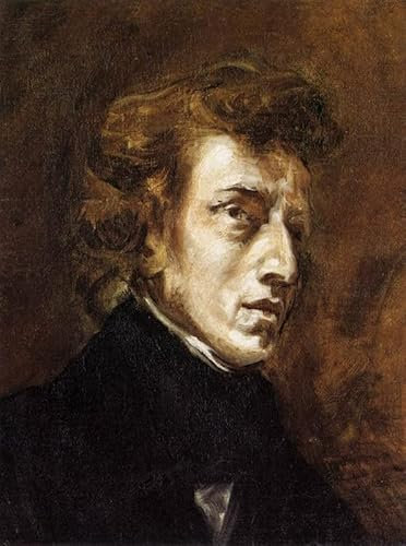 EfeMir Poster Und Drucke Abstraktes Gemälde Berühmte Gemälde Frédéric Chopin von Eugène Delacroix für Schlafzimmer Home Decor 60x90cm