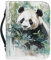 Kuiaobaty Panda-Bär-Malbuch, Schutzhülle mit Griff, Aquarell-Pandas, PU-Leder, Notebook-Tragetasche mit Stiftfächern
