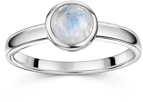 Materia Damen Silber Ringe 925 mit Mondstein weiß SR-16-58