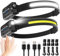 Sogdeco Stirnlampe LED Wiederaufladbar, 2 Stück 230° Weitwinkel 7 Modi Superhelle Stirnlampe, 22 Stunden Laufzeit, Sensor und Rotlicht, Wasserdicht Leicht Kopflampe für Joggen,Camping,Angeln