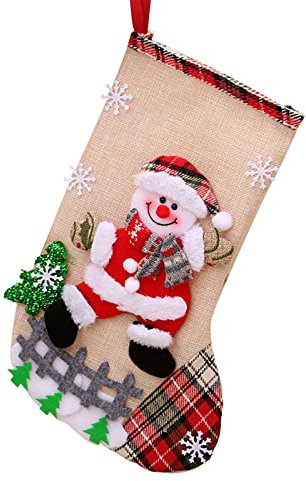Weihnachtssocken. Stoff-Weihnachtssocken-Tasche und Weihnachts-Hängesocken für Party-Dekoration und Weihnachtskarikatur-Rot-Set Blumenübertopf