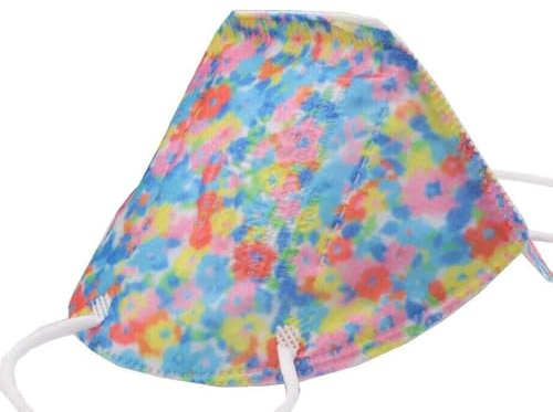 TubeRoo FFP2 Maske Bunt mit Muster Motiv Blumen 10 Stück M5 farbig Farbton blau gelb rot pink, weiche Ohrschlaufen, Versand aus Deutschland, Atemschutzmaske, Mundschutz-Maske für Frauen, Damen