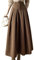 Tdvcpmkk Langer Damenrock aus Wolle, Herbst, locker, hohe Taille, Büro, A-Linie, Faltenrock, coffee, 40
