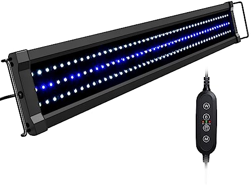 NICREW ClassicLED G2 Aquarium Beleuchtung, verstellbare LED Lampe mit Mondlicht, IP67 wasserdicht für Süßwasser-Aquarien, 76-95cm