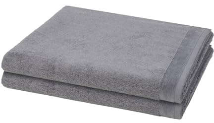 Möve - 2 teiliges Frottier-Set - Premium (2 X Duschtuch im Set) - 550 g/m2 - Baumwolle - Walkfrottee - saugstark - weich und flauschig - Stone
