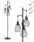 EDISHINE Industrial Floor Lamp, Dimmable Standing Lamp with Wire Cage Lampshade, Floor Lamps for Living Room, Bedroom, E27 Sockets, 3 LED Bulbs Included, Brown Metal
