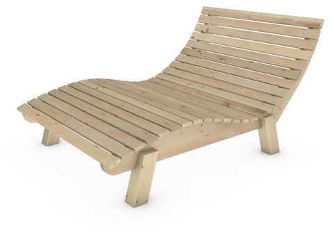 TUGA - Holztech Gartenliege Relaxliege Liege - Franzi (Zirbe) Breite 80cm Einstiegshöhe 60cm