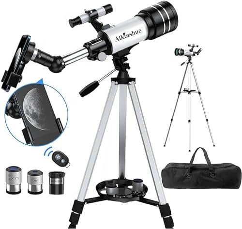 Teleskop für Kinder&Erwachsene,70mm Öffnung 600mm Refraktor Teleskop für Kinder & Anfänger,Mult-Coated High Powered Refraktor Teleskop mit Stativ & Tragetasche