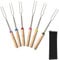 6 Pack Marshmallow Toasting Forks Kit - Extendable, Telescopic BBQ Forks, Stainless Steel Retractable Outdoor Campfire Roasting Sticks for Hot Dogs