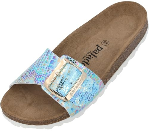 Palado Damen Pantoletten Malta EGS Mosaic – elegante Sandalen Made in Spain - bequeme Hausschuhe mit Kork-Fußbett - modische Sommerschuhe