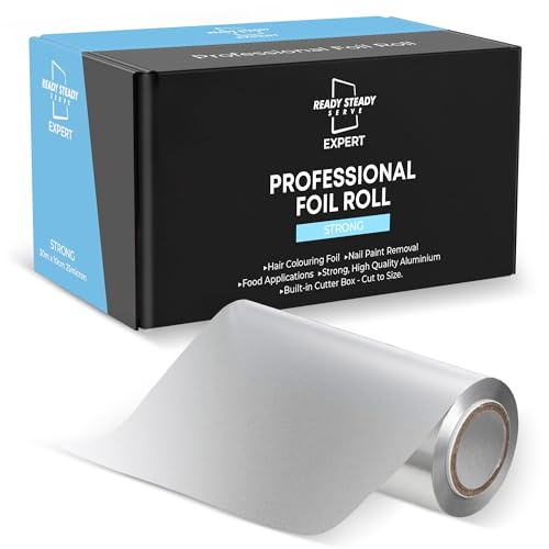 Nail & Hair Silver Foil, Aluminium Hair Foil Roll for Hairdressing and Beauty. Hair Highlighting, Bleaching, Coloring, Salon, Modeling, Cosmetic. Use for gel removal, wraps 30m x 10cm