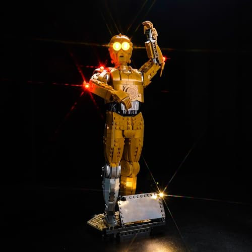 LocoLee Licht Kompatibel mit Lego Star Wars 75398 C-3PO Optische Version,Nur Lichter Set - Kein Modell, Licht BeleuchtungSet Compatible with Lego C-3PO 75398