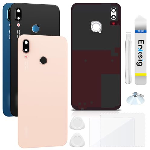 Enkeig Vitre arrière Remplacement pour Huawei P20 Lite Couvercle Batterie avec Kit Réparation (Rose)