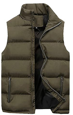 Herren Weste Outdoor Warme Steppweste Sportwesten für Männer Wärme Dicke Herren Weste Daunenweste Ärmellose Outdoorjacke mit Reißverschluss Taschen