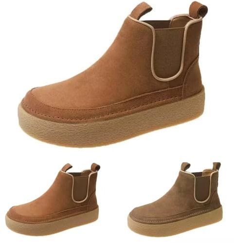 Generisch angebote des tages heute Stiefeletten Damen Retro Runde Zehe Damen Winterstiefel Unisex Flach Rutschfeste Laufsohle Stiefel D on schuhe damen sale blitzangebote