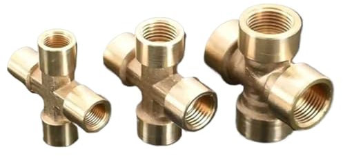 1/8 1/4 3/8 1/2 3/4 weiblich Messing gleich Kreuz 4 Wege Rohrverbinder Fitting Kupplung(3/8)