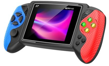 Temoo Handheld Games Consoles For Kids, Built-In 620 Games Handheld Consoles, 3.5 Inch Screen 600mah Rechargeable Battery Portable Gaming Player, Hand Held Games for Kids Boys Girls (Red-Blue)