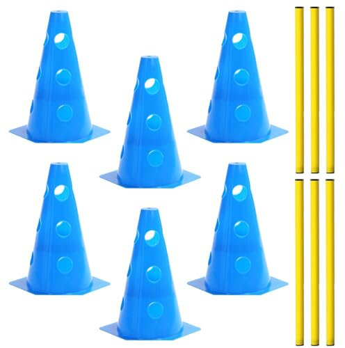 Agility Set Hunde,Steckhürdenset Hund,Hund Hürden,Kinder Agility Hürden Hindernisse für Pferde Hundeparcours Kegel Einstellbare Trainingshürden 23cm Höhe- Stangen 100cm Lang