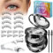 Zeawavsl 4 Paar Magnetische Wimpern, 3D-NatüRlicher Look – Wiederverwendbar Und Wasserfest, Kein Eyeliner Erforderlich – Wird Mit Clip Und Pinsel Geliefert – Geeignet FüR AlltäGliches Make-Up