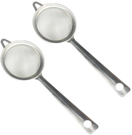 2 Pcs Tea Strainer,Stainless Steel Metal Sieve with Handle,Fine Mesh Tea Strainer,Sieves and Strainers,Small Sieve for Loose Tea Cocktail Juice Flour Spices