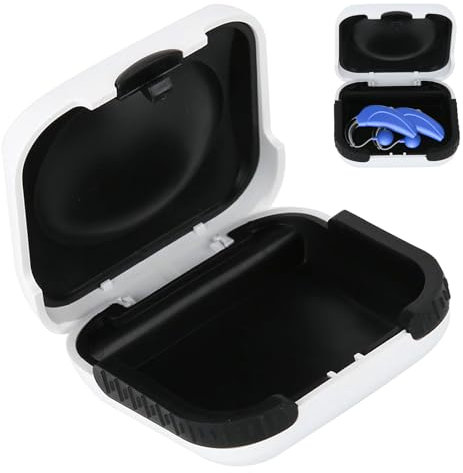 Watlikeup Hearing Aid Case, Compact Hearing Aid Storage Box,Hearing Aid Cases for 2 Hearing Aids,Hearing Aids Protective Suitable for Most Hearing Aids(65 * 65 mm)