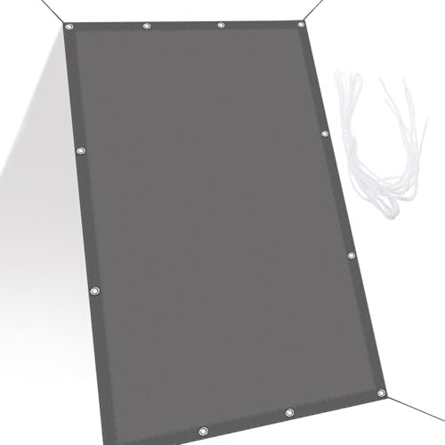 Sonnensegel Rechteckig 3 x 10 m 98% UV Schutz Reißfest Wetterfest Beschattung für Terrassenüberdachung für Balkon Terrasse Garten, Dunkelgrau