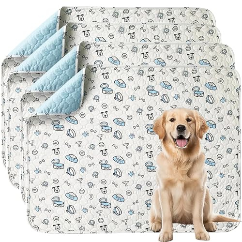 Waschbar Haustier-Urinunterlage, 4 Stück Wiederverwendbare Welpenunterlagen Matte für Hunde, Schnell Absorbierend Puppy Pads für Hunde, Katzen, Meerschweinchen, 45x60 cm