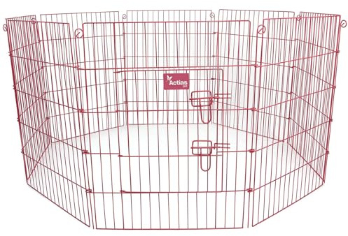 Actiaspet 8 Panel Metal Pet Play Pen in Pink, Medium 30-inch Height