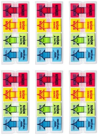 Oyiclyea Sign Here Stickers, 4 Colors 400 Pcs Post it Tabs,Arrow Labels Stickers,Adhesive Sign Here Tabs,Sticky Signature Arrow Labels,for Documents,Home Office School Supplies