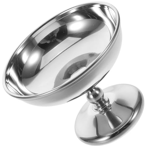 Ipetboom Vintage Stainless Steel Dessert Cups with Footed Base Yogurt Pudding Bowls for Ice Cream Fruit Salad and Sundae Serving Classic Retro Design for Elegant Presentation