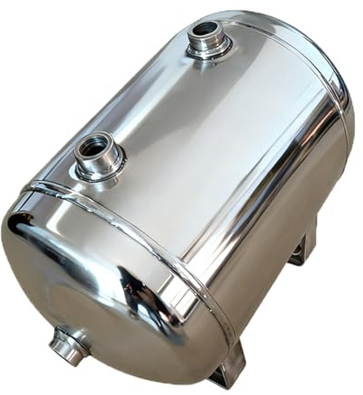 Pack of 1 2 4 6 Air Compressor Tank Small, Horizontal Air Reservoir Tanks with Pressure Gauge & Drain Valve, Stainless Steel Vacuum Buffer Tank(4pcs,50L/13.2Gal/72x40x52cm)