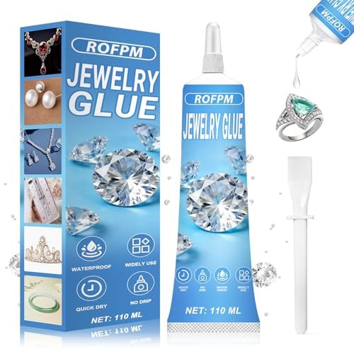 Colla per Strass su Tessuti, Colla per Tessuti Strass, Colla per Gioielli Extra Forte, Diamante, Diamanti, Progetti Artistici e Artigianato, DIY e Accessori Moda, Resistente Lavaggi, 100ml