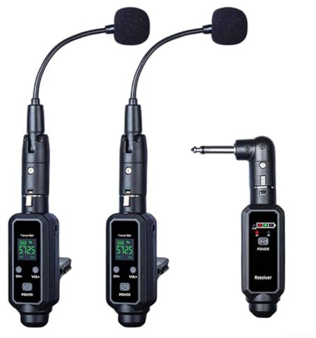 Microphone sans fil rechargeable pour saxophone avec 6 à 8 heures d'autonomie et haute sensibilité (1 en 2)