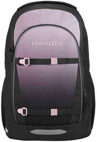 Coocazoo Schulrucksack EVERY „Rose Shadows“, schwarz-rosa, ergonomischer & anpassbarer Tornister, höhenverstellbar, mit Brustgurt & Hüftgurt, ab der 3. Klasse