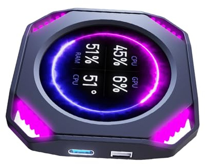 hogtnd ARGB PC Sensoren Panel 2.in Bildschirm Echtzeit Systeme USB Power Wasserkühler Display für Enthusiasten Wasserkühlung Display