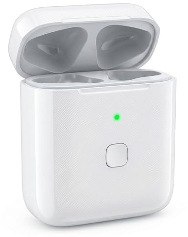 Ladecase für AirPods 1/2 Gen Kabellos 700mAh Ersatz mit Sync-Taste | Hochleistungsakku | Kabelloses Qi-Laden | Bluetooth-Pairing-Sync-Taste | Kompatibel mit AirPods 1. & 2. Generation