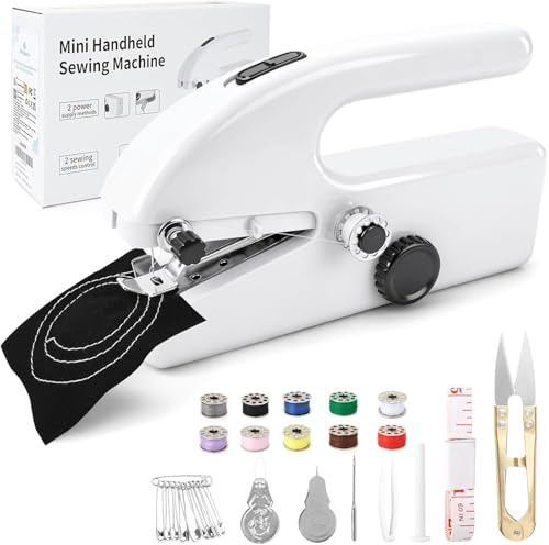 VxoDhuuo Handheld Sewing Machine, Mini Sewing Machine, Easy to Use | Suitable for DIY