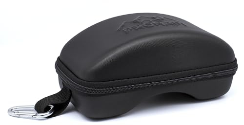 PROHAPI Schneebrillen-Etui, halb-harte EVA-Skibrillen-Tasche mit Aluminium-Taschengurt und leistungsstarkem Reißverschluss, kompakt und leicht, für Reisen, Snowboardbrille