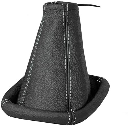 L&P A0006-4 Schaltsack Schaltmanschette 100% Echtleder Leder Schwarz Naht Weiß Ersatzteil für Zafira A