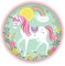 amscan 551929 - Platos de papel para fiesta de cumpleaños, diseño de unicornio mágico, 8 unidades