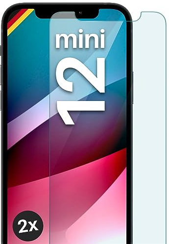 moex Cristal Templado Transparente Compatible con Apple iPhone 12 Mini, película Protectora de Pantalla inastillable, blindada, 2 Piezas
