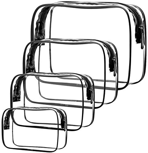 PVC Durchsichtig Kosmetiktasche 4 Stück Transparent Kulturbeutel Transparent Make-up Tasche Wasserdicht Kosmetikbeutel Reise Set