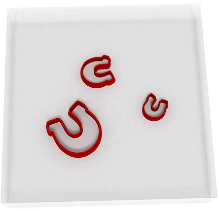 Lot de 3 emporte-pièces en forme de fer à cheval 1,5 cm + 2 cm + 3 cm